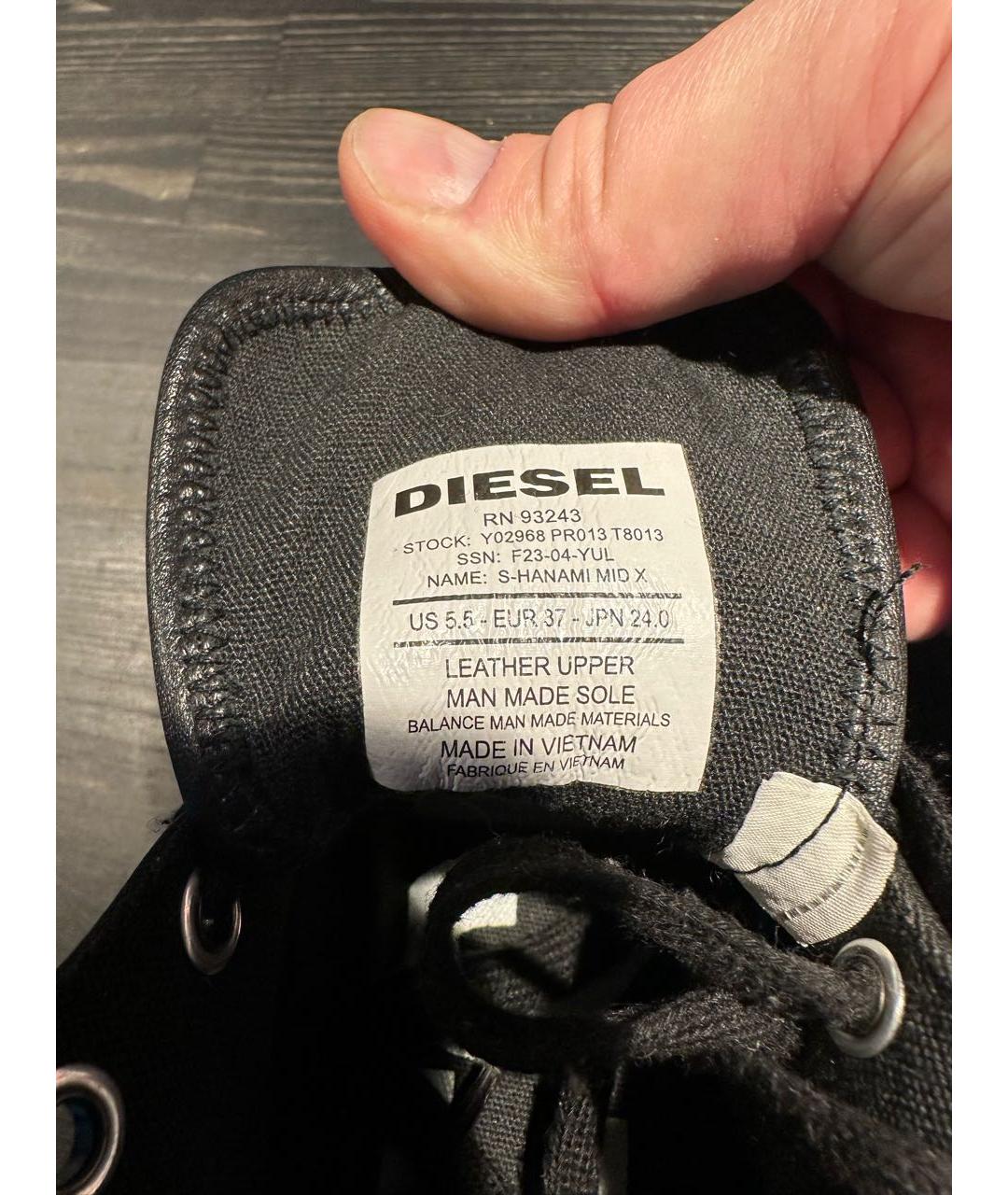 DIESEL Черные кожаные ботинки, фото 7