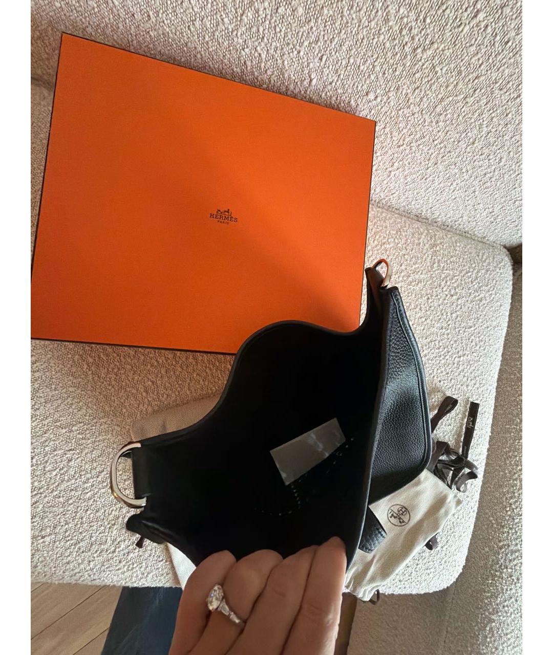 HERMES Черная кожаная сумка через плечо, фото 2