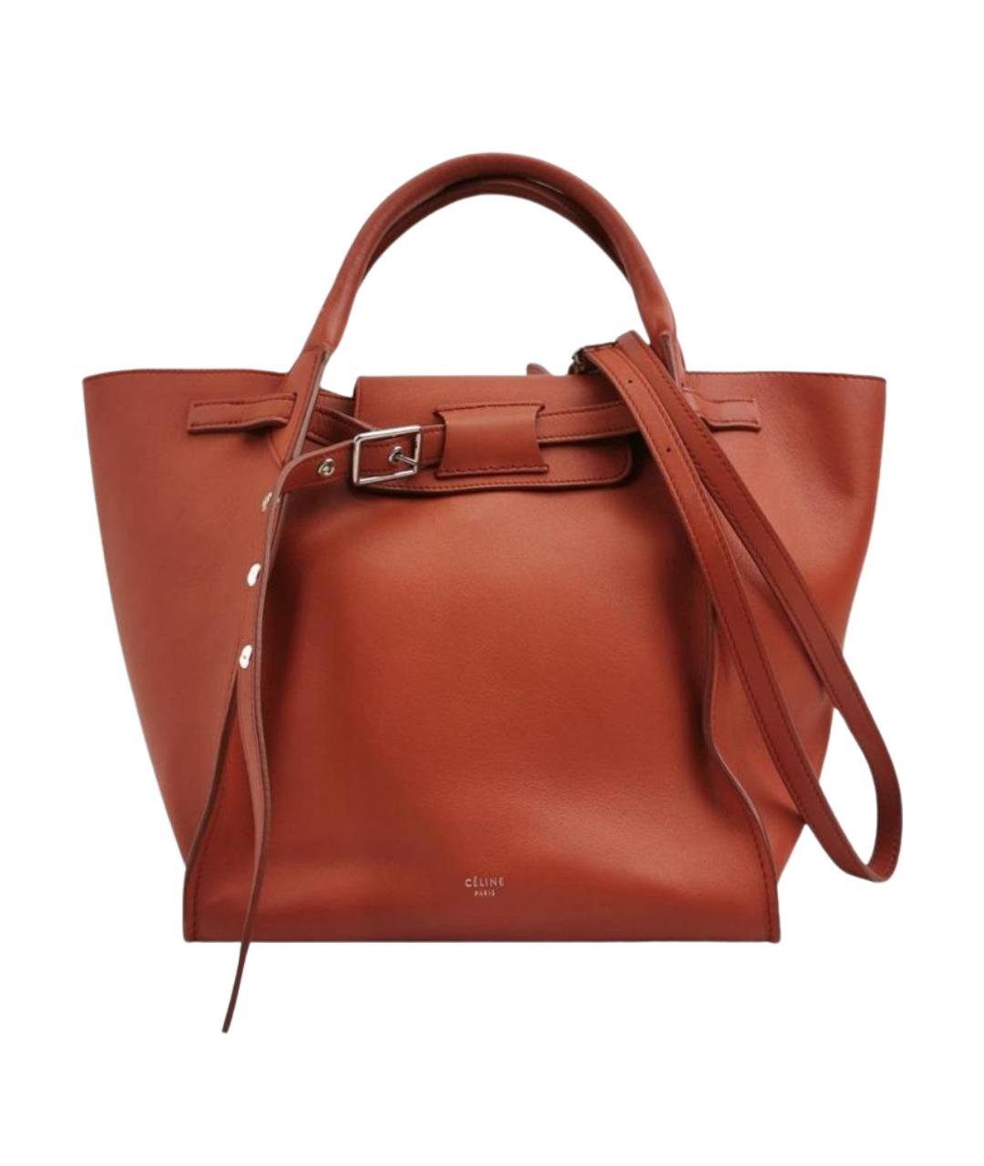 CELINE Коричневая кожаная сумка через плечо, фото 1