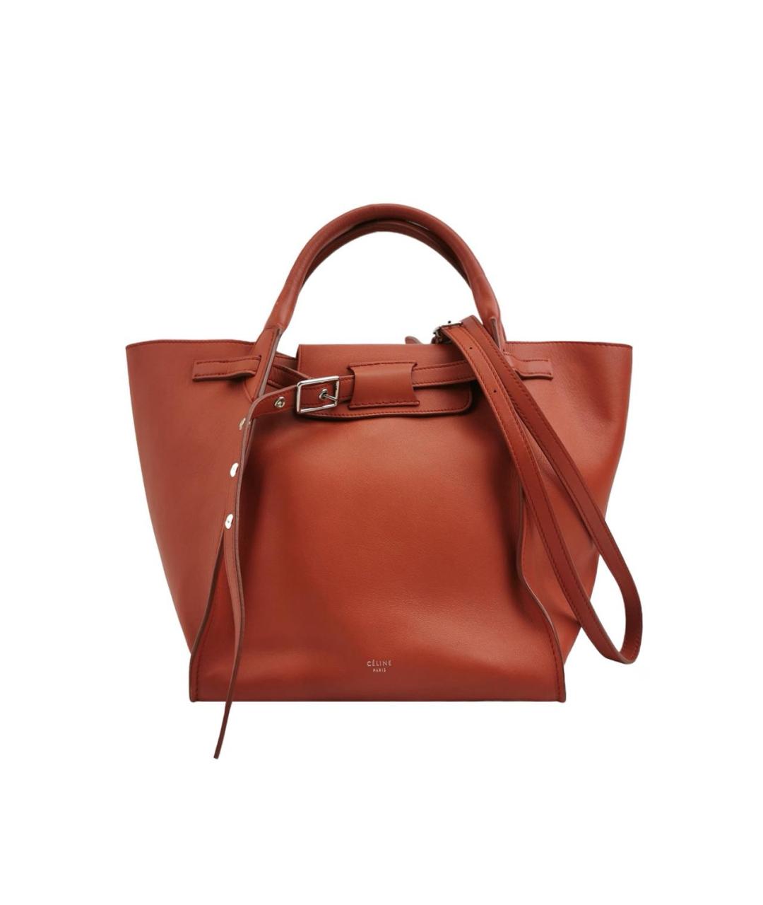 CELINE Коричневая кожаная сумка через плечо, фото 2