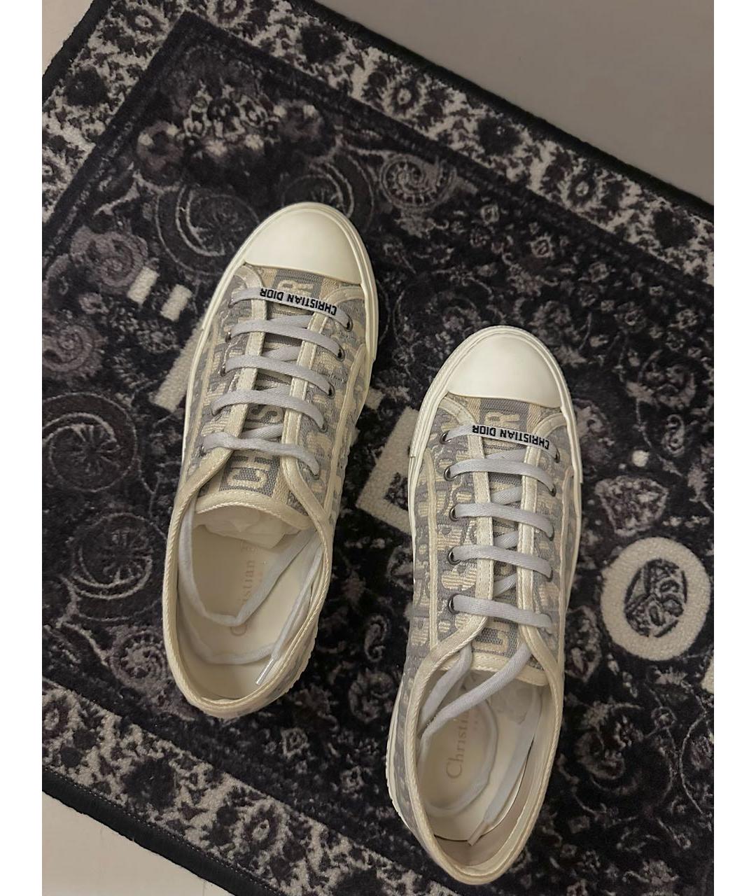 CHRISTIAN DIOR Серые текстильные кеды, фото 5