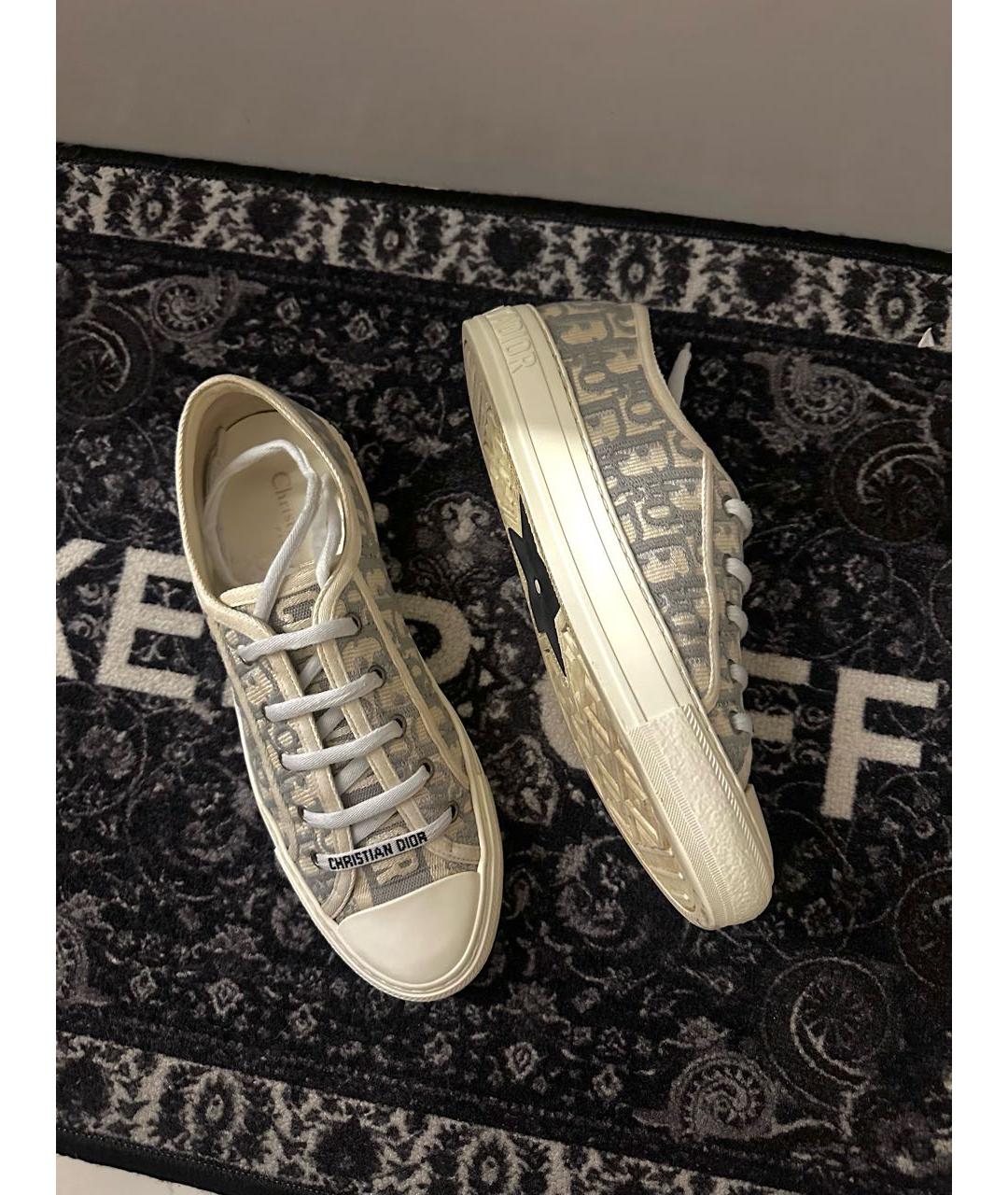 CHRISTIAN DIOR Серые текстильные кеды, фото 4