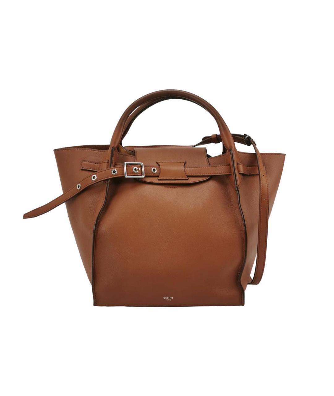 CELINE Коричневая кожаная сумка через плечо, фото 5