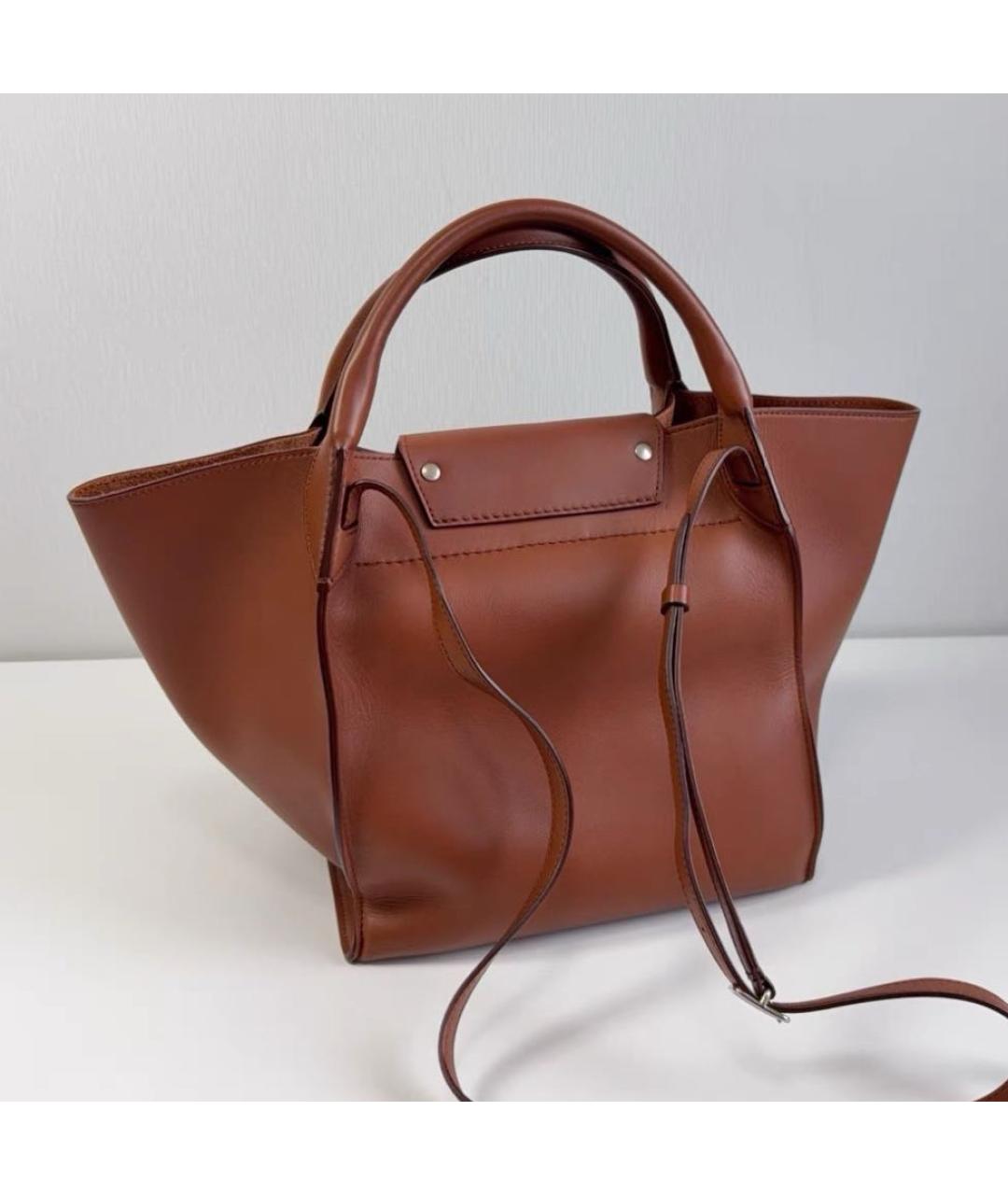 CELINE Коричневая кожаная сумка через плечо, фото 3