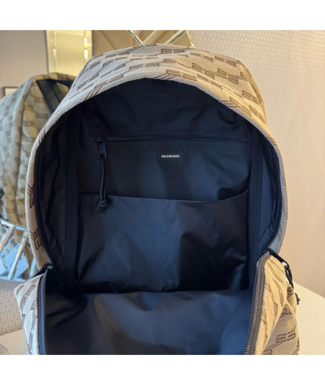 BALENCIAGA Бежевый тканевый рюкзак, фото 7