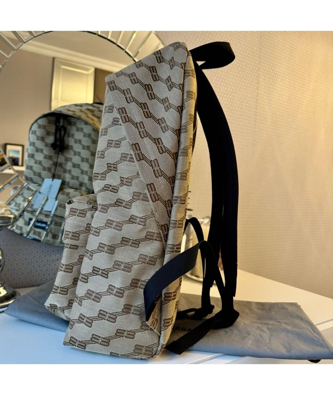 BALENCIAGA Бежевый тканевый рюкзак, фото 4