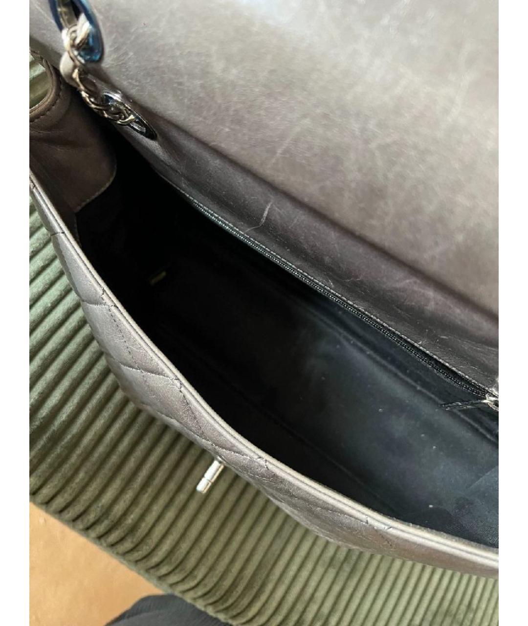 CHANEL Серая кожаная сумка через плечо, фото 8