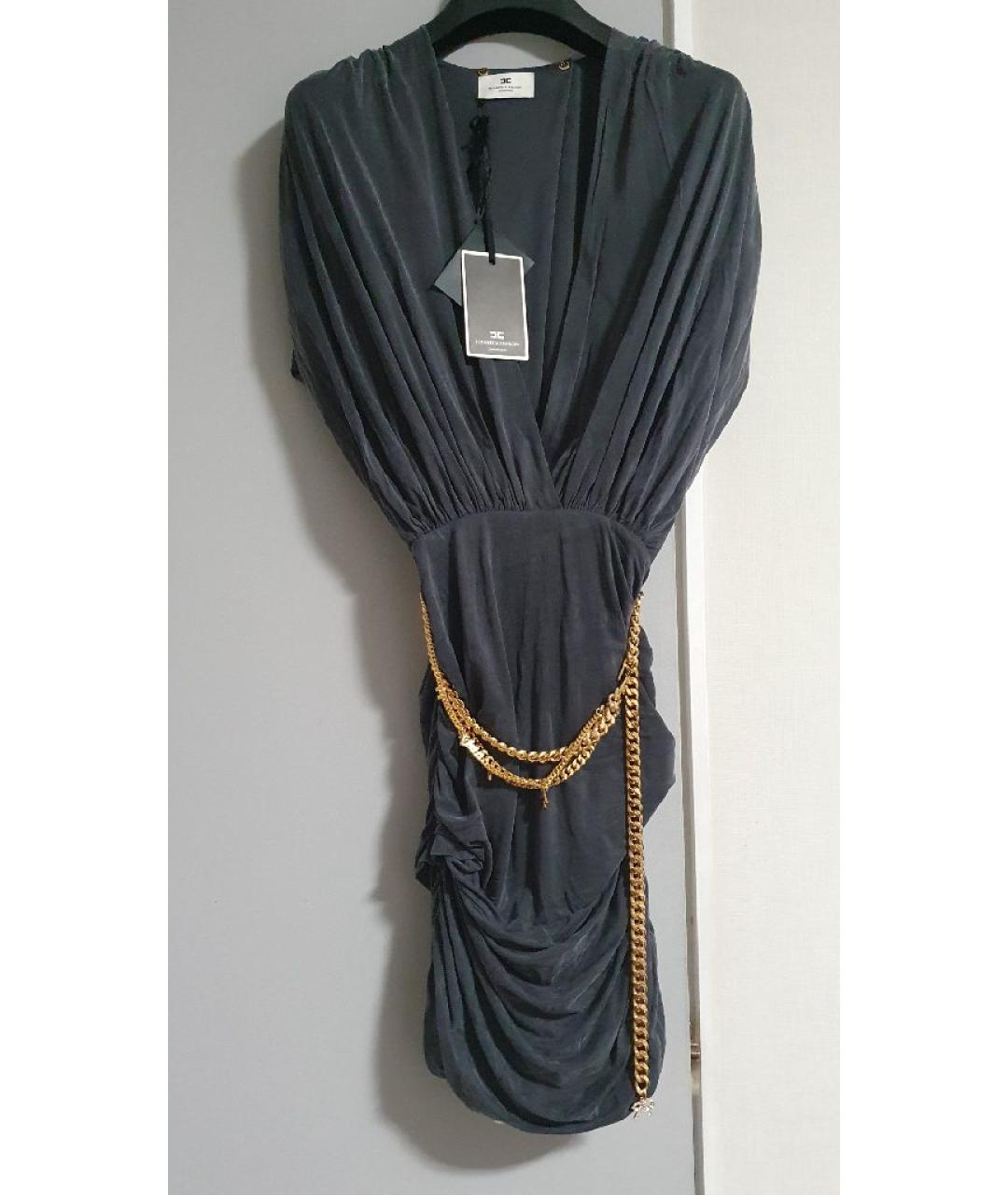 ELISABETTA FRANCHI Серое коктейльное платье, фото 7