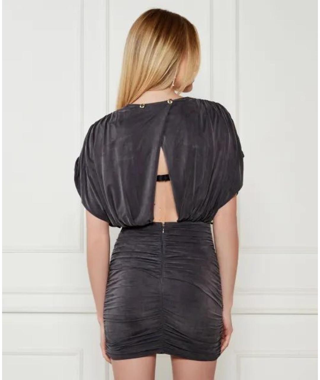 ELISABETTA FRANCHI Серое коктейльное платье, фото 5