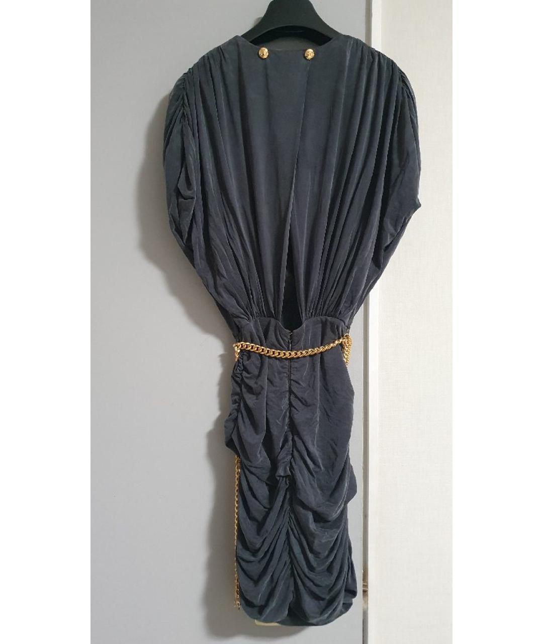 ELISABETTA FRANCHI Серое коктейльное платье, фото 8