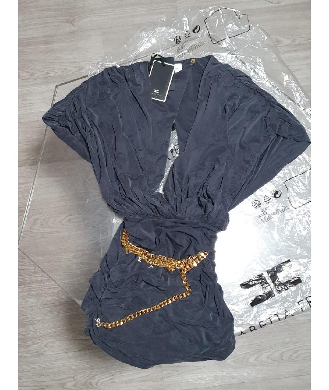 ELISABETTA FRANCHI Серое коктейльное платье, фото 6