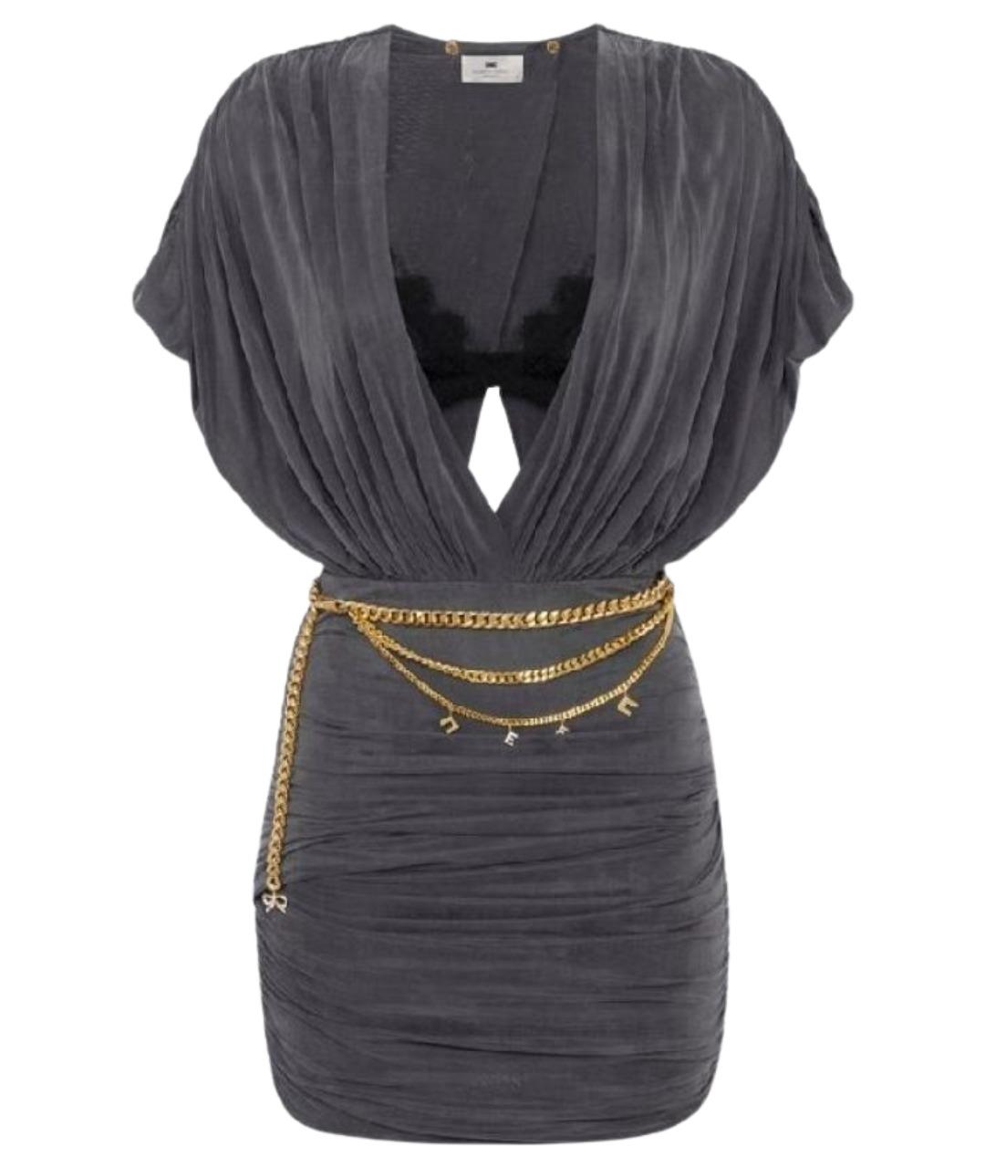 ELISABETTA FRANCHI Серое коктейльное платье, фото 1