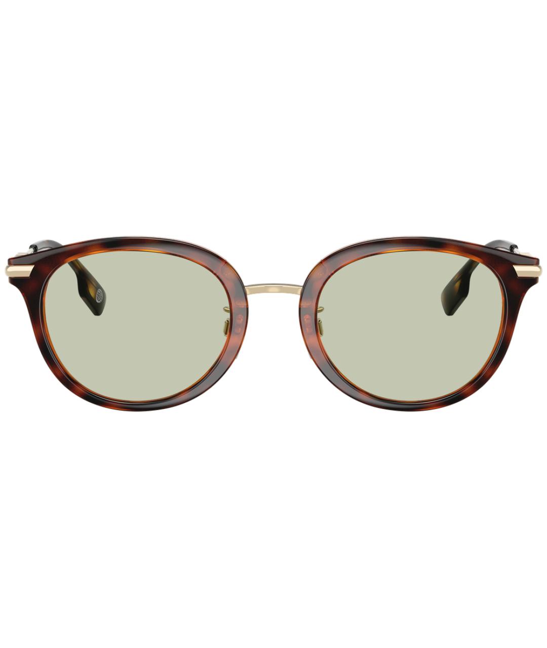 BURBERRY Золотые металлические солнцезащитные очки, фото 1