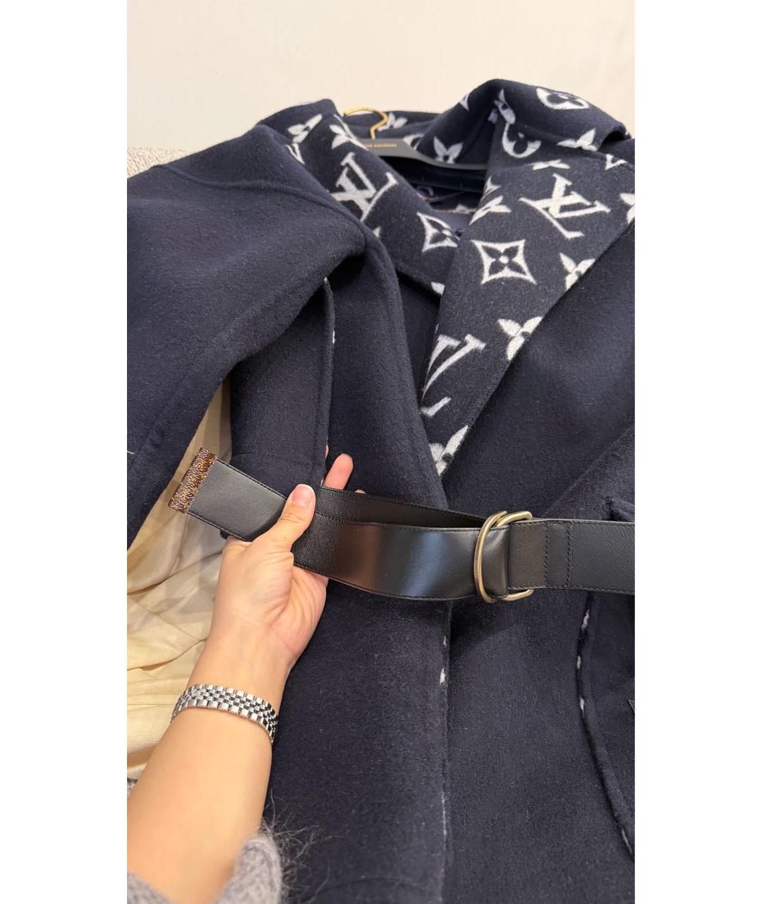 LOUIS VUITTON Темно-синее кашемировое пальто, фото 6