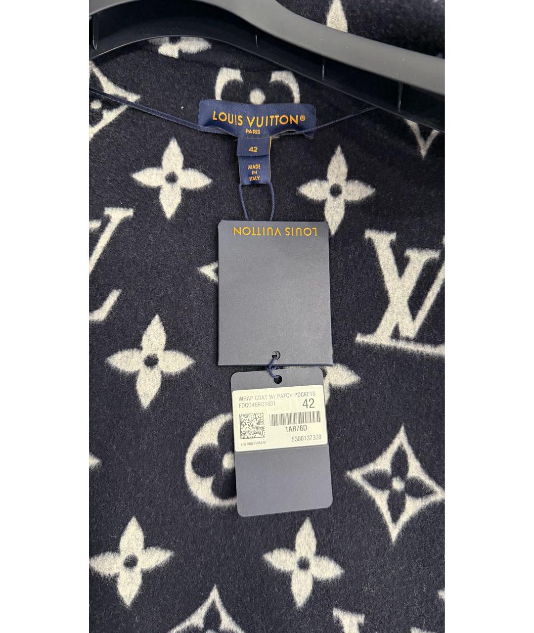 LOUIS VUITTON Темно-синее кашемировое пальто, фото 3