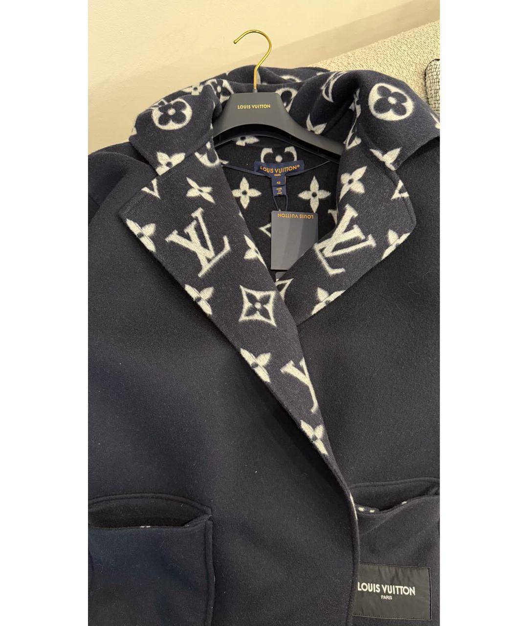 LOUIS VUITTON Темно-синее кашемировое пальто, фото 4