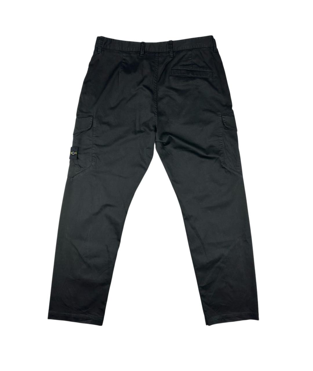 STONE ISLAND Черные хлопко-эластановые повседневные брюки, фото 2