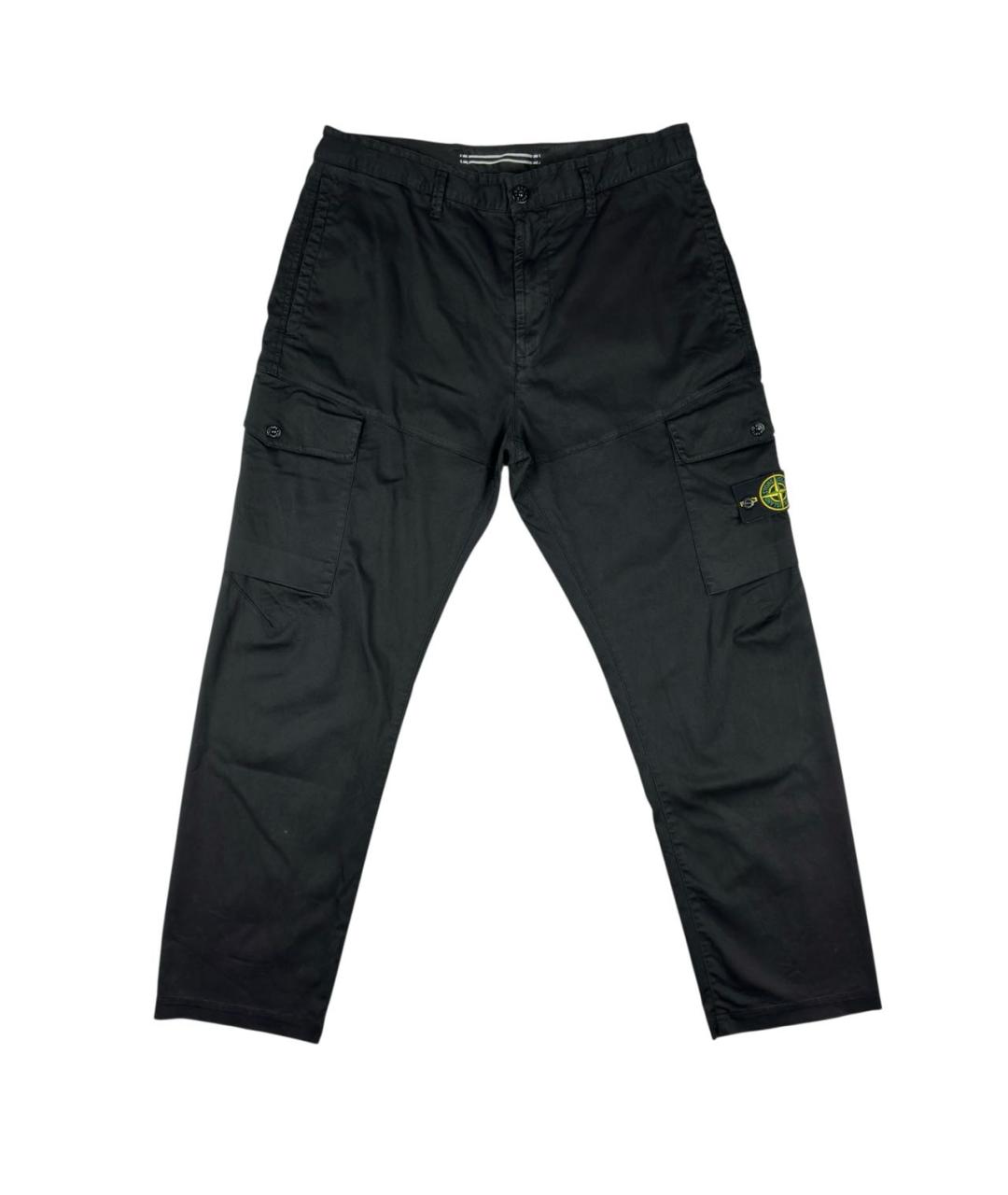 STONE ISLAND Черные хлопко-эластановые повседневные брюки, фото 1