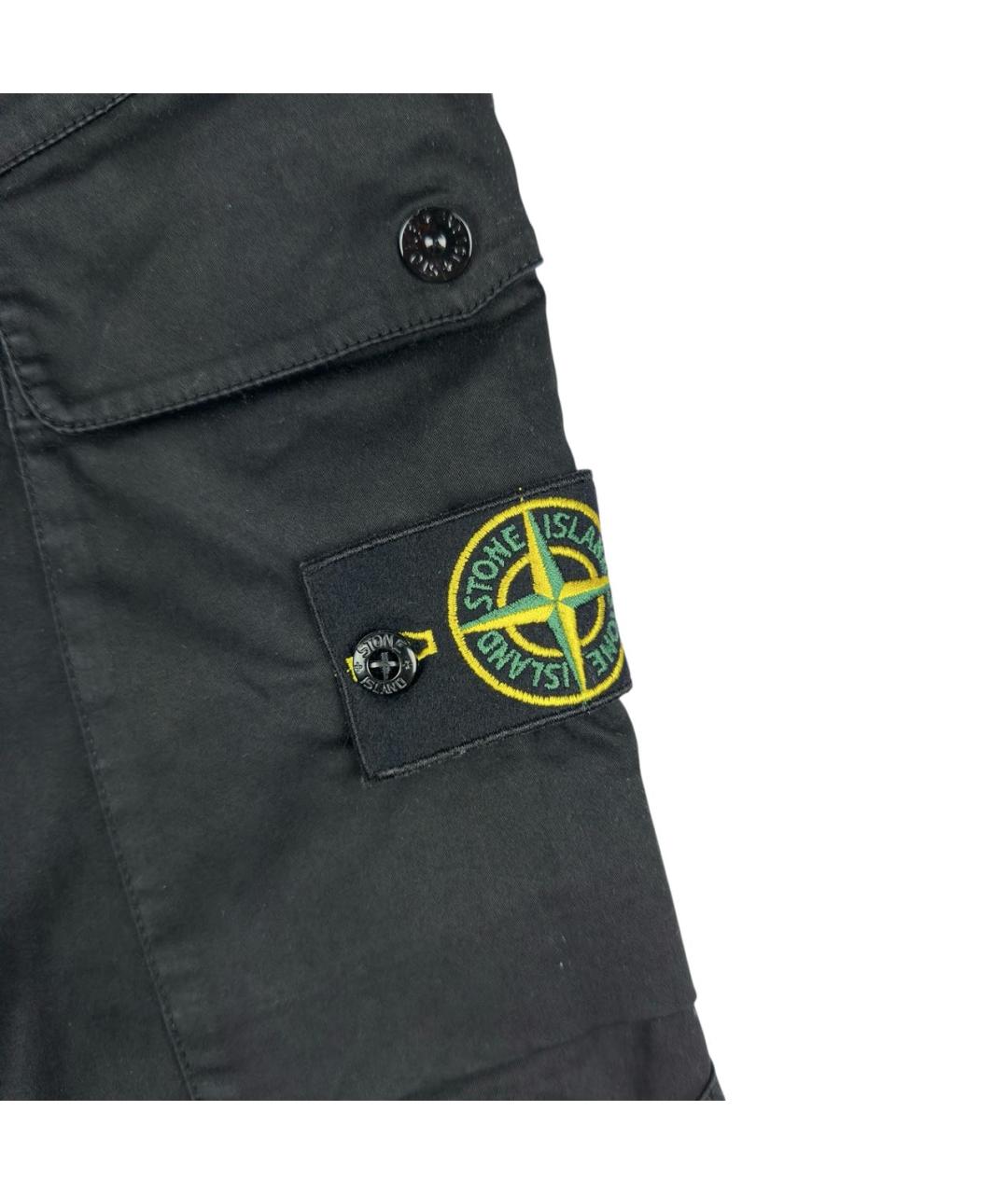 STONE ISLAND Черные хлопко-эластановые повседневные брюки, фото 3