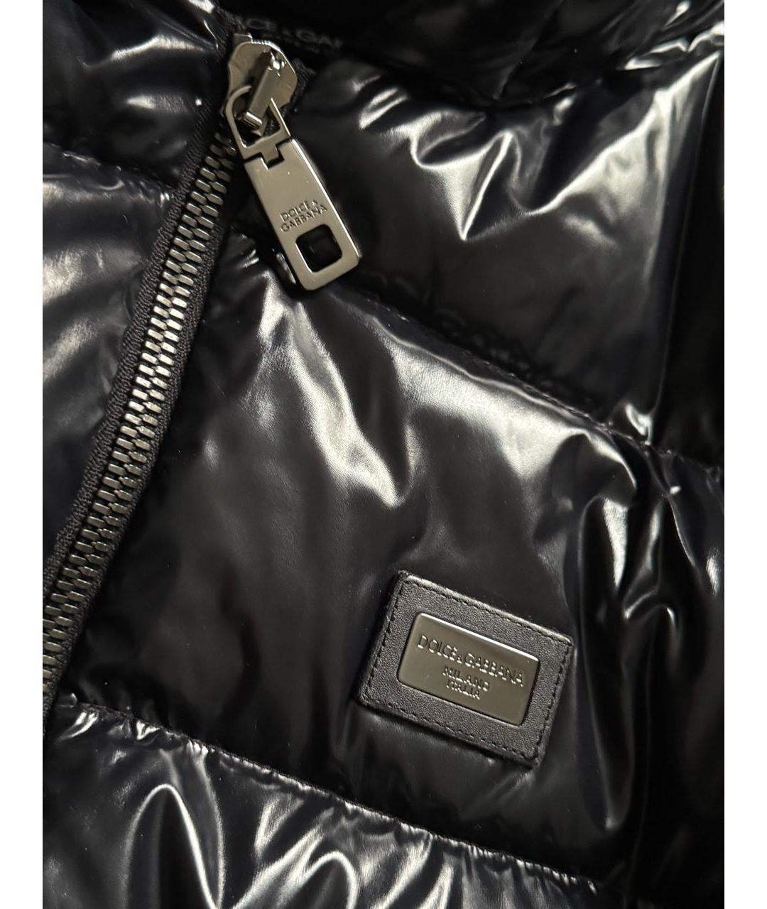 DOLCE&GABBANA Черный полиэстеровый пуховик, фото 3