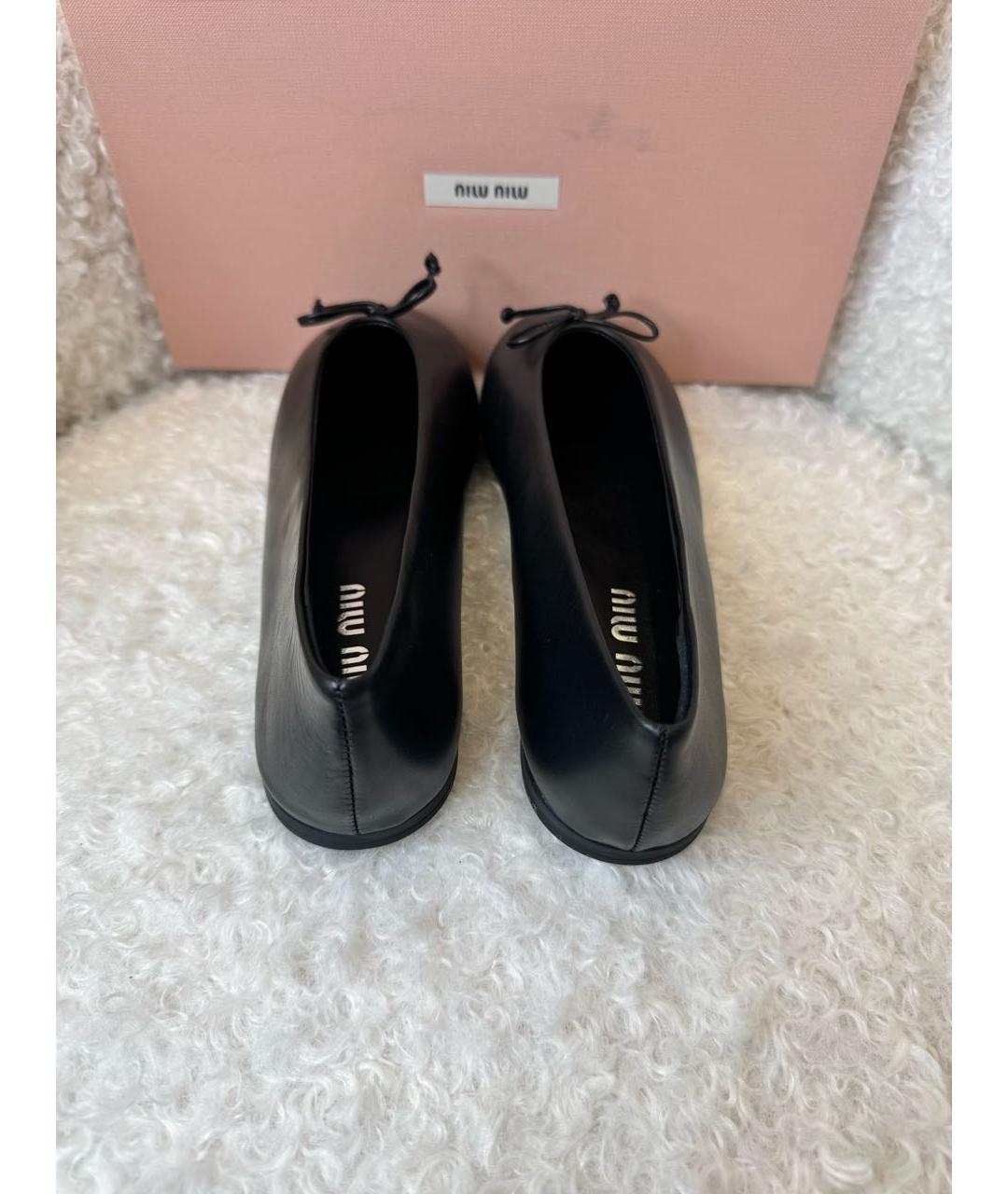MIU MIU Черные кожаные балетки, фото 3
