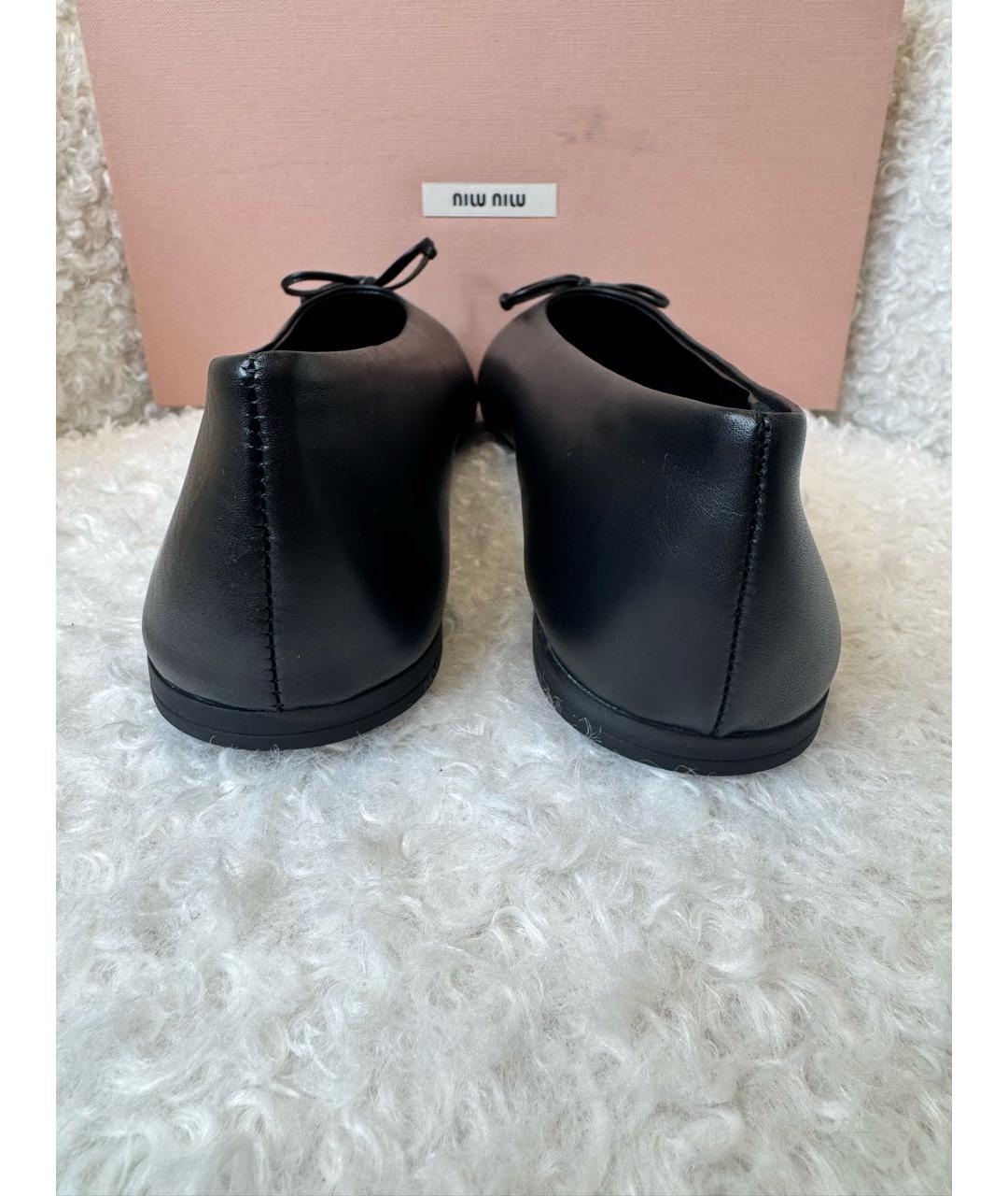 MIU MIU Черные кожаные балетки, фото 4