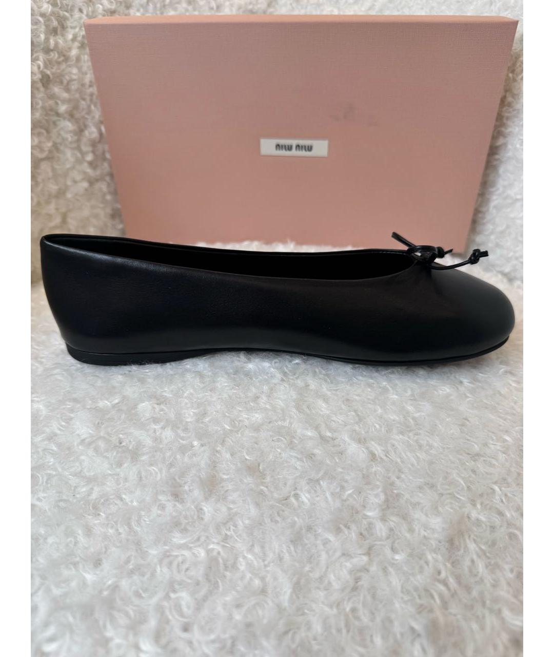 MIU MIU Черные кожаные балетки, фото 6