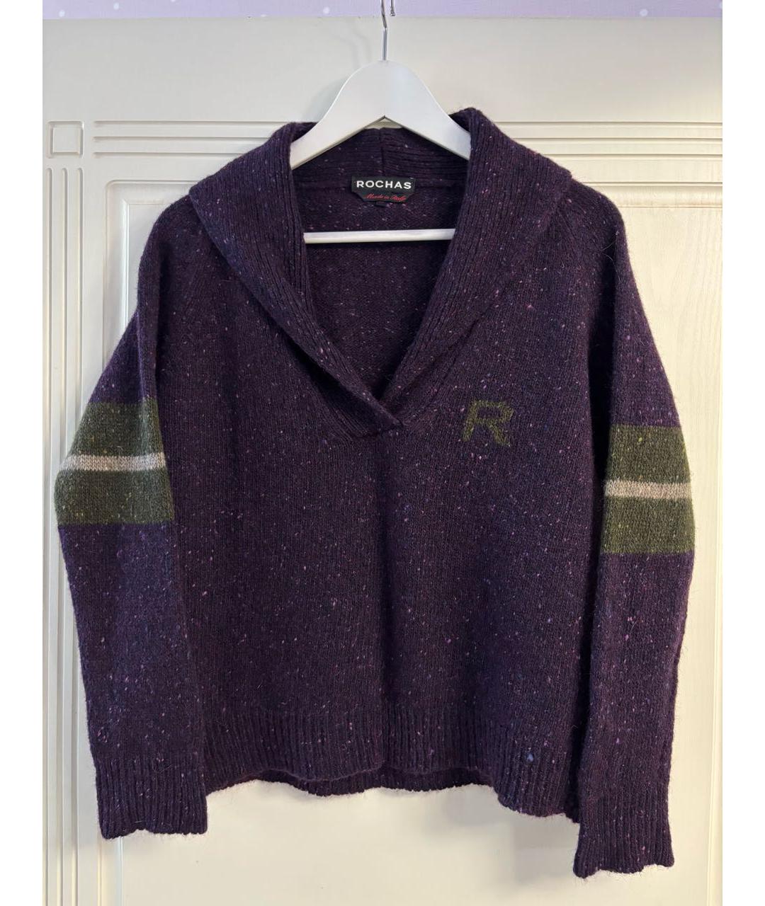 ROCHAS Фиолетовый шерстяной джемпер / свитер, фото 6
