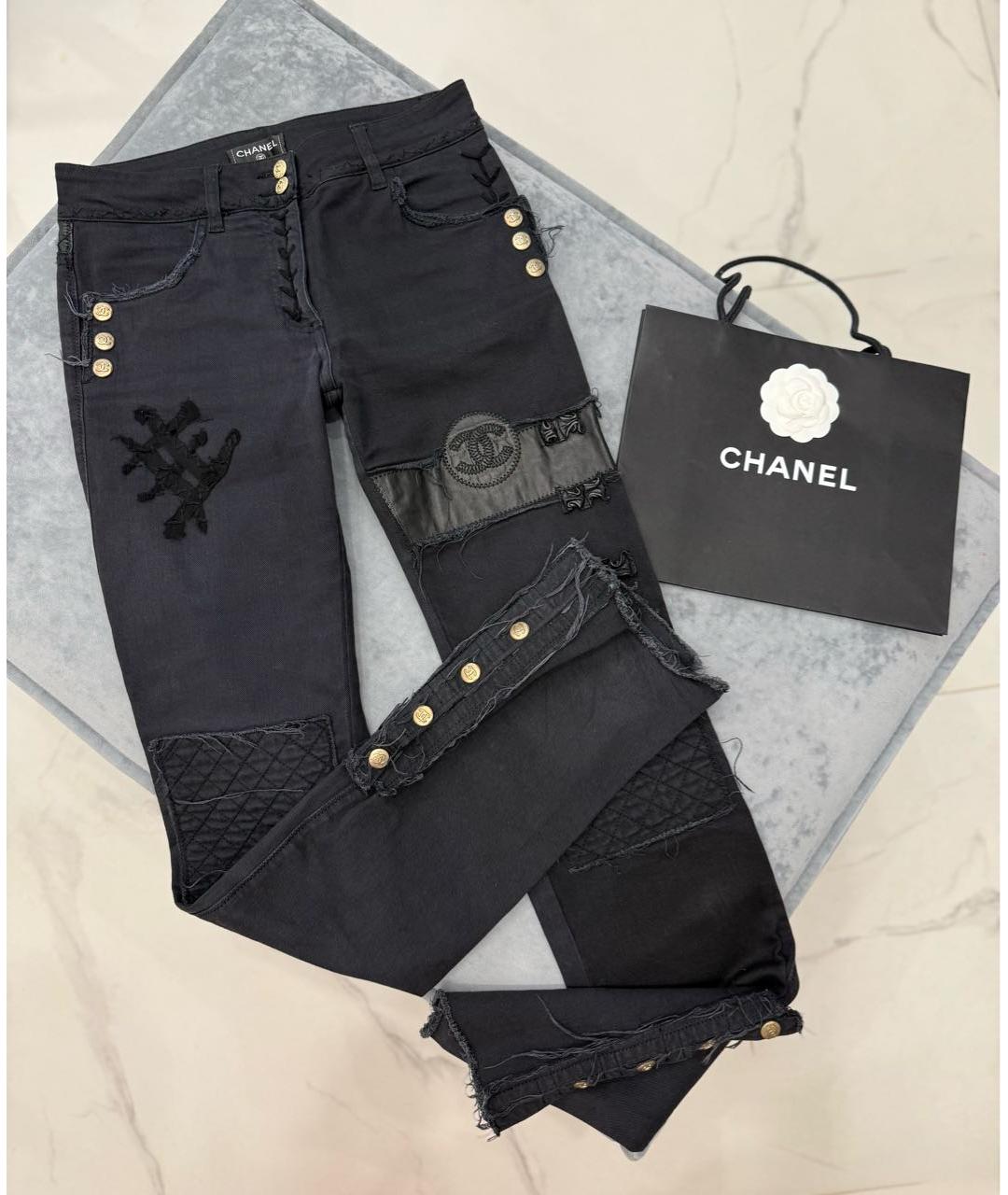 CHANEL Черные хлопко-эластановые джинсы слим, фото 3