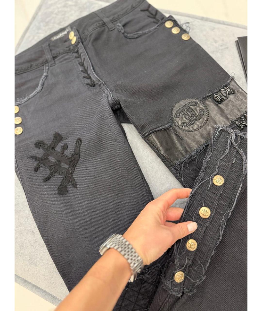 CHANEL Черные хлопко-эластановые джинсы слим, фото 5