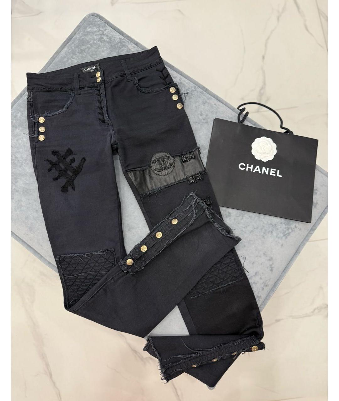 CHANEL Черные хлопко-эластановые джинсы слим, фото 9