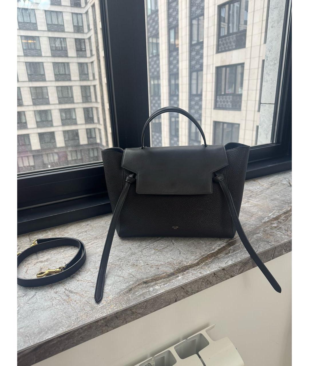 CELINE Коричневая кожаная сумка с короткими ручками, фото 8