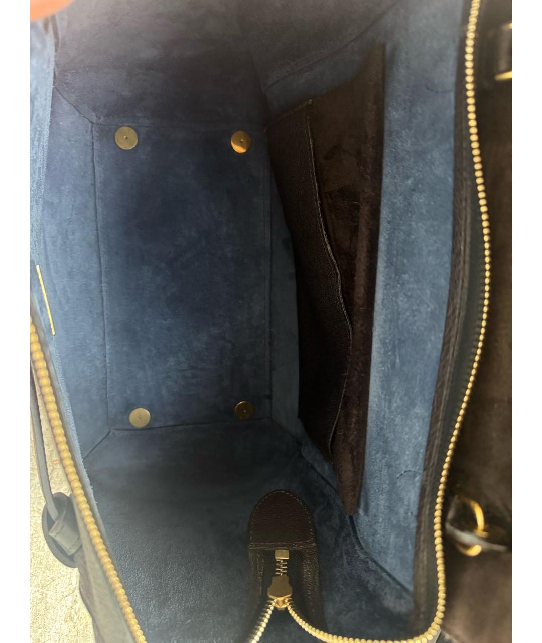 CELINE Коричневая кожаная сумка с короткими ручками, фото 4