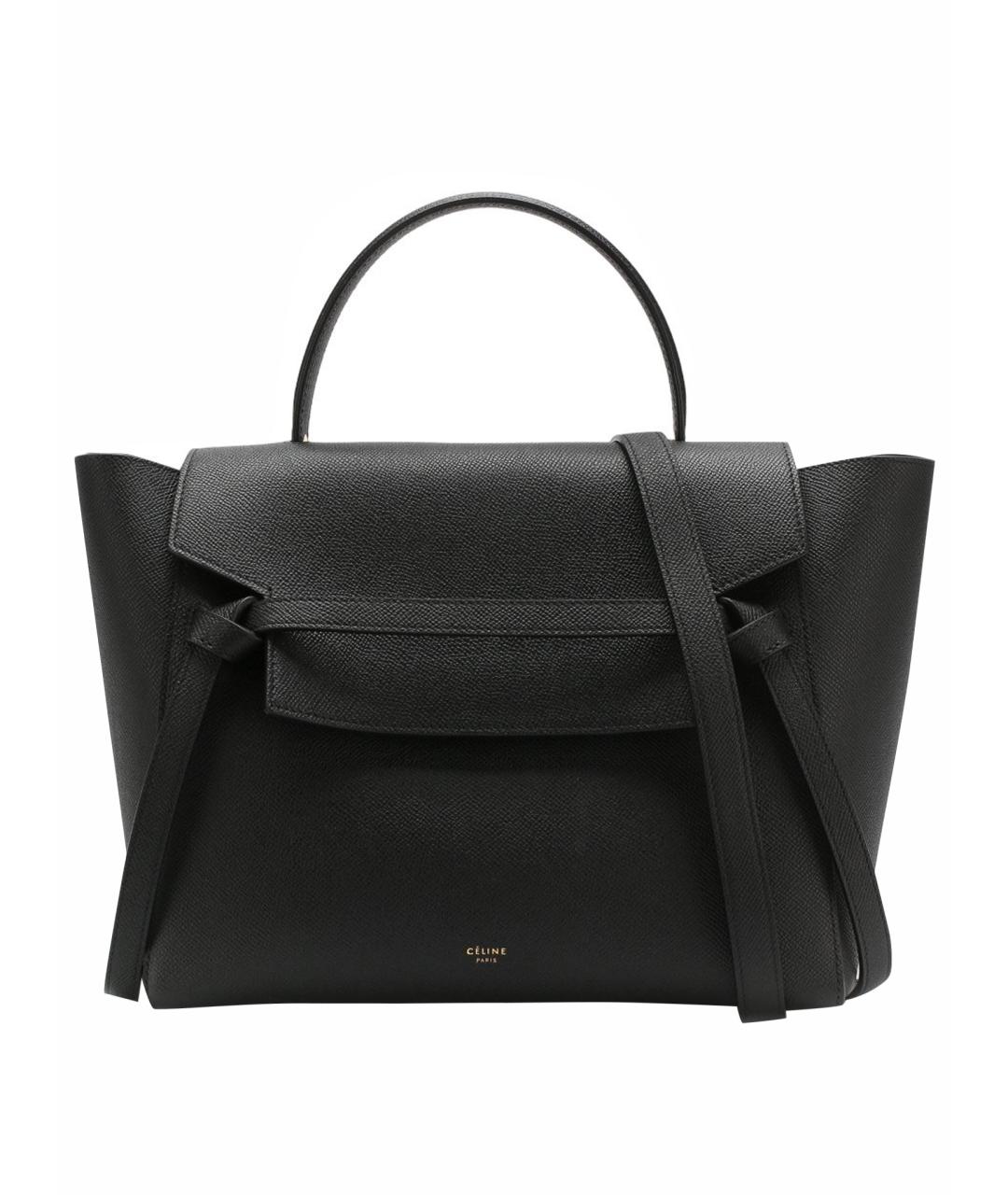 CELINE Коричневая кожаная сумка с короткими ручками, фото 1