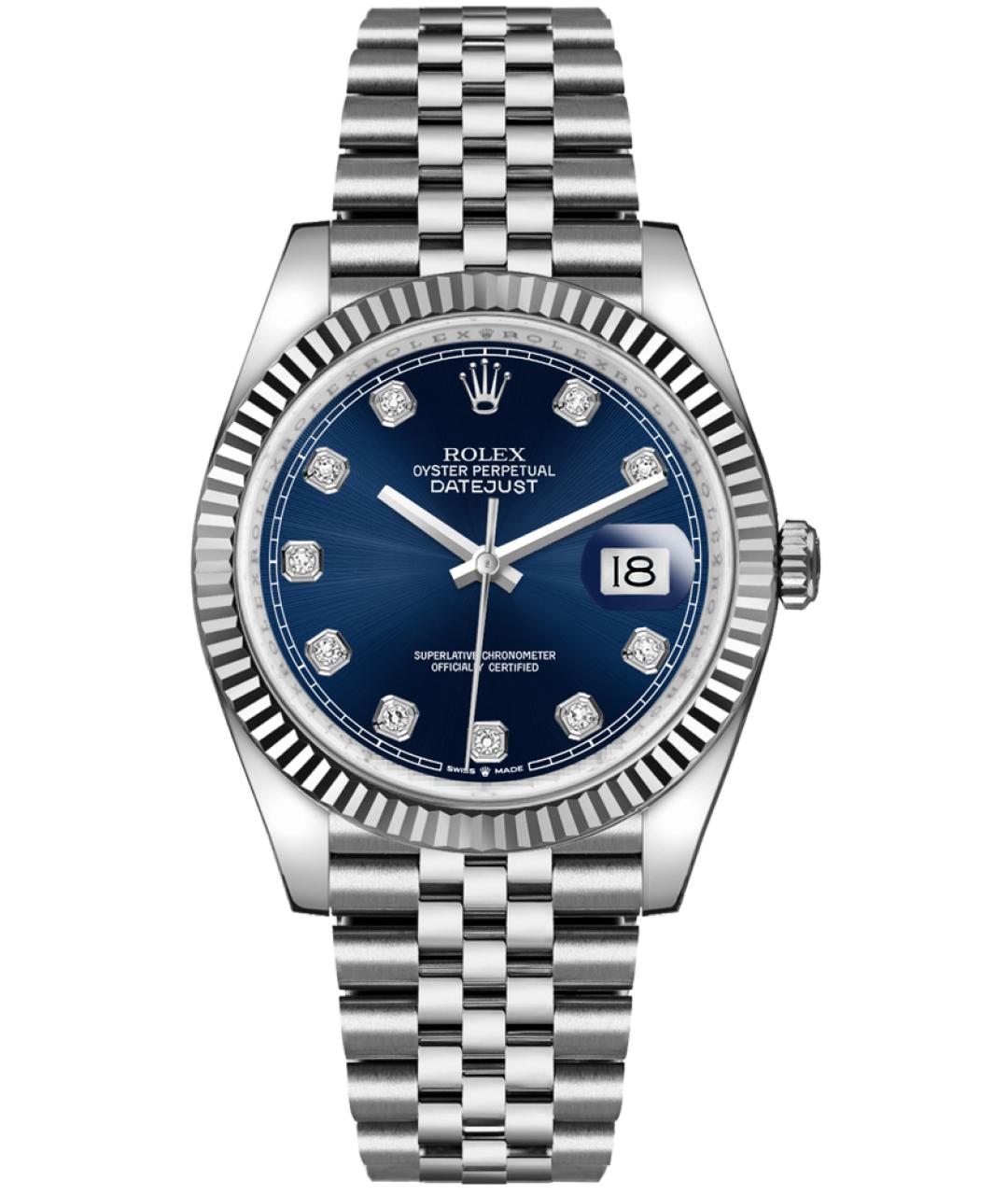 ROLEX Синие часы из белого золота, фото 1
