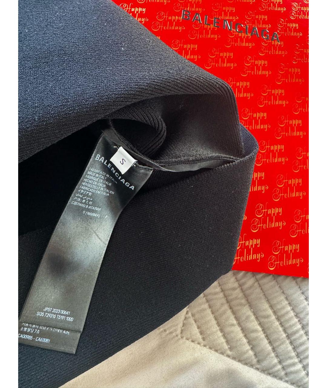 BALENCIAGA Черное вискозное повседневное платье, фото 4