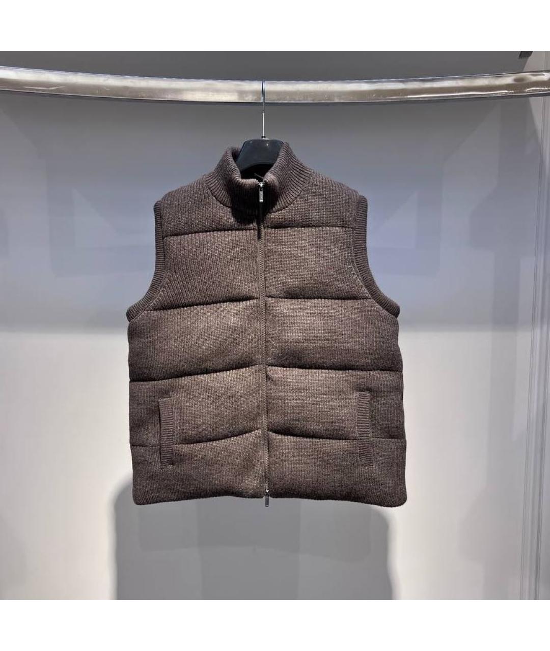 MC2 SAINT BARTH Коричневый шерстяной жилет, фото 3