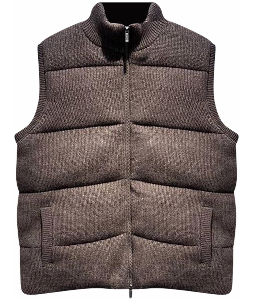 MC2 SAINT BARTH Коричневый шерстяной жилет, фото 1