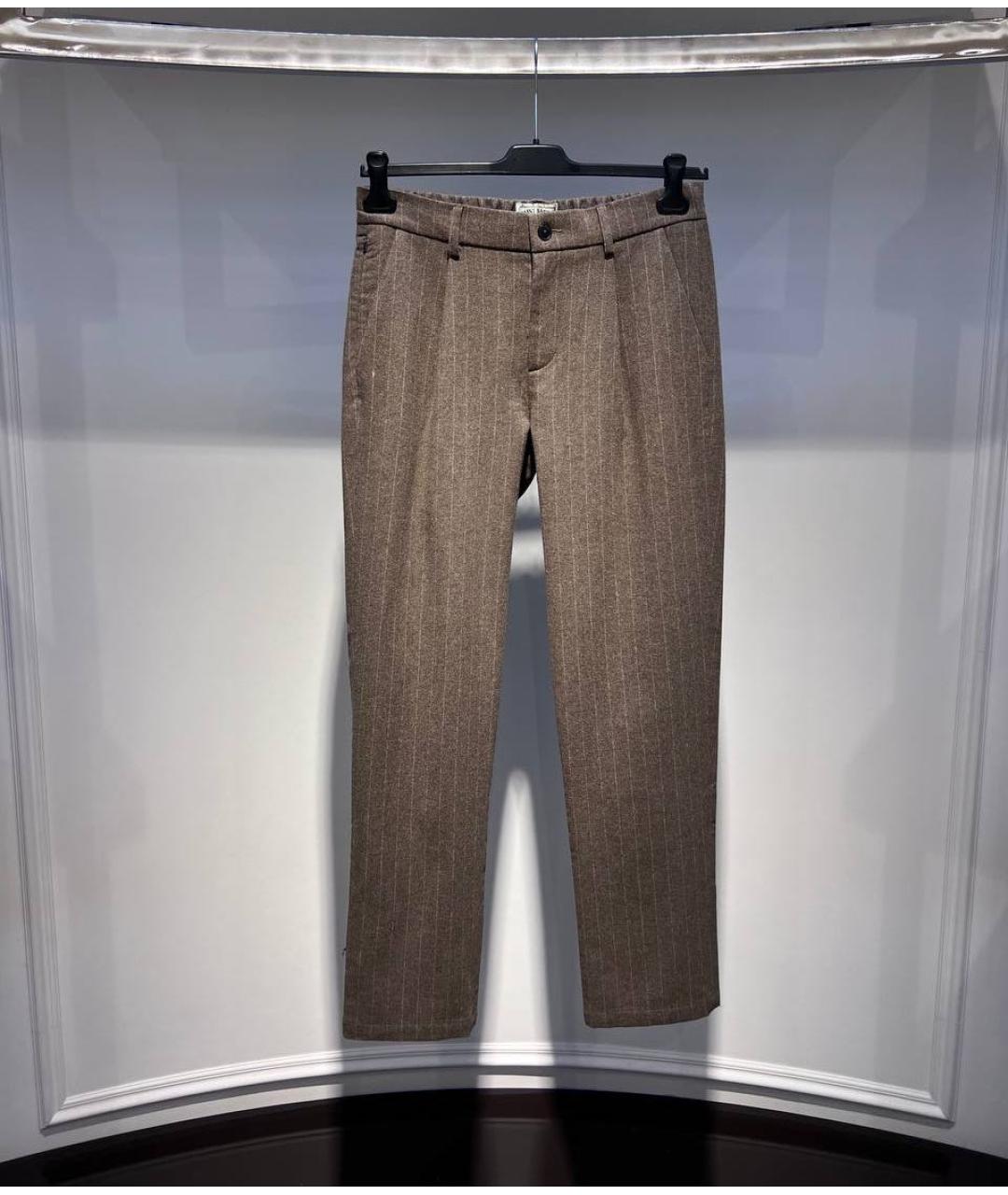 MC2 SAINT BARTH Коричневые хлопковые классические брюки, фото 3