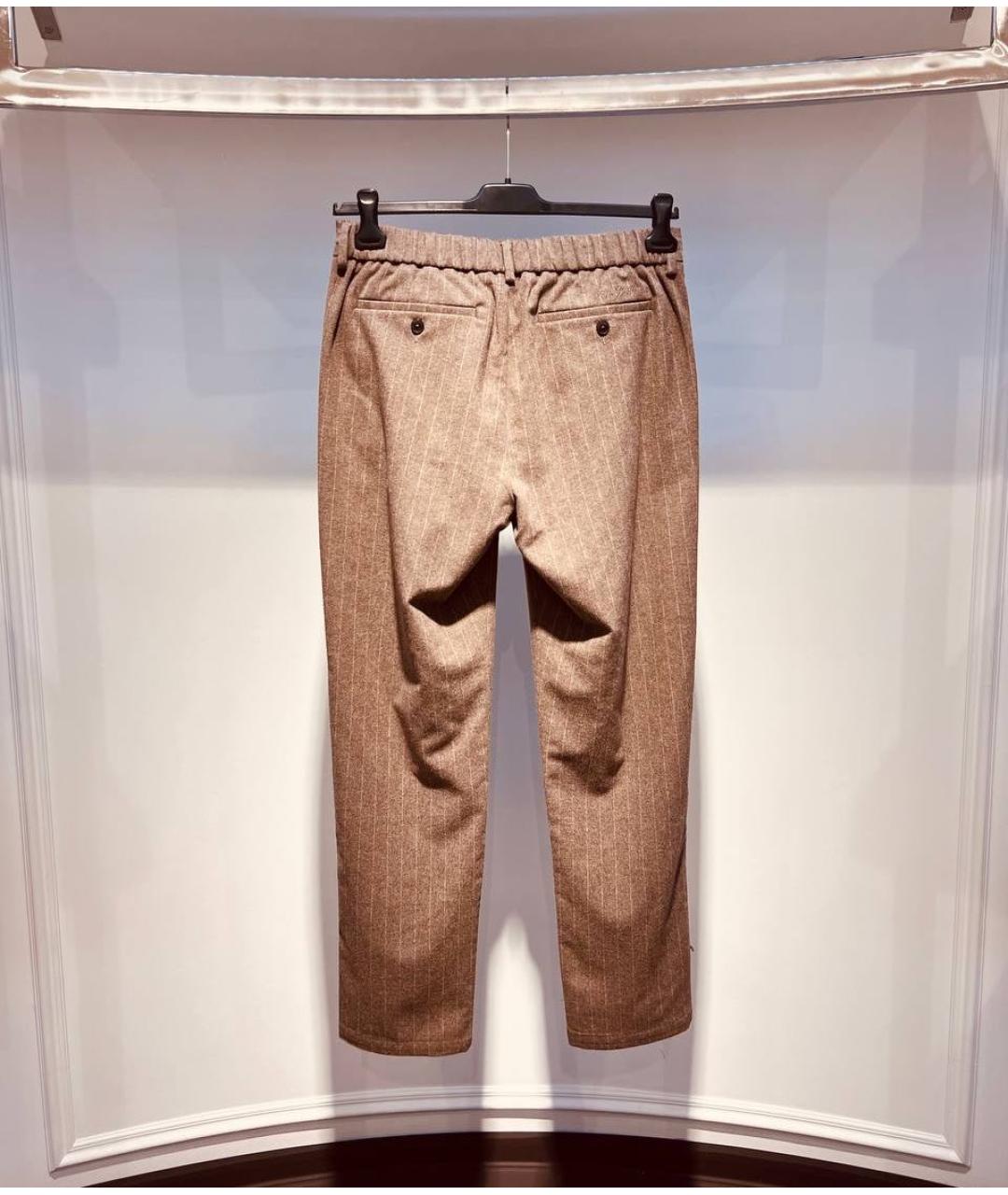 MC2 SAINT BARTH Коричневые хлопковые классические брюки, фото 2