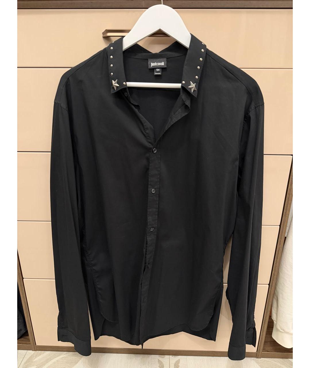 JUST CAVALLI Черная хлопко-лиоцелловая кэжуал рубашка, фото 5