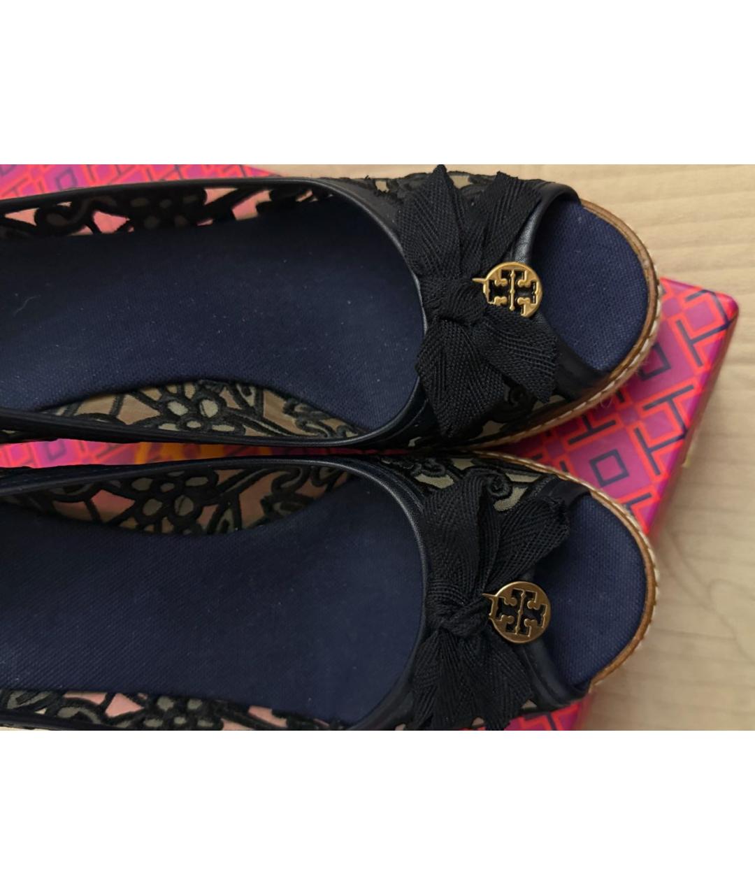 TORY BURCH Черные текстильные туфли, фото 5