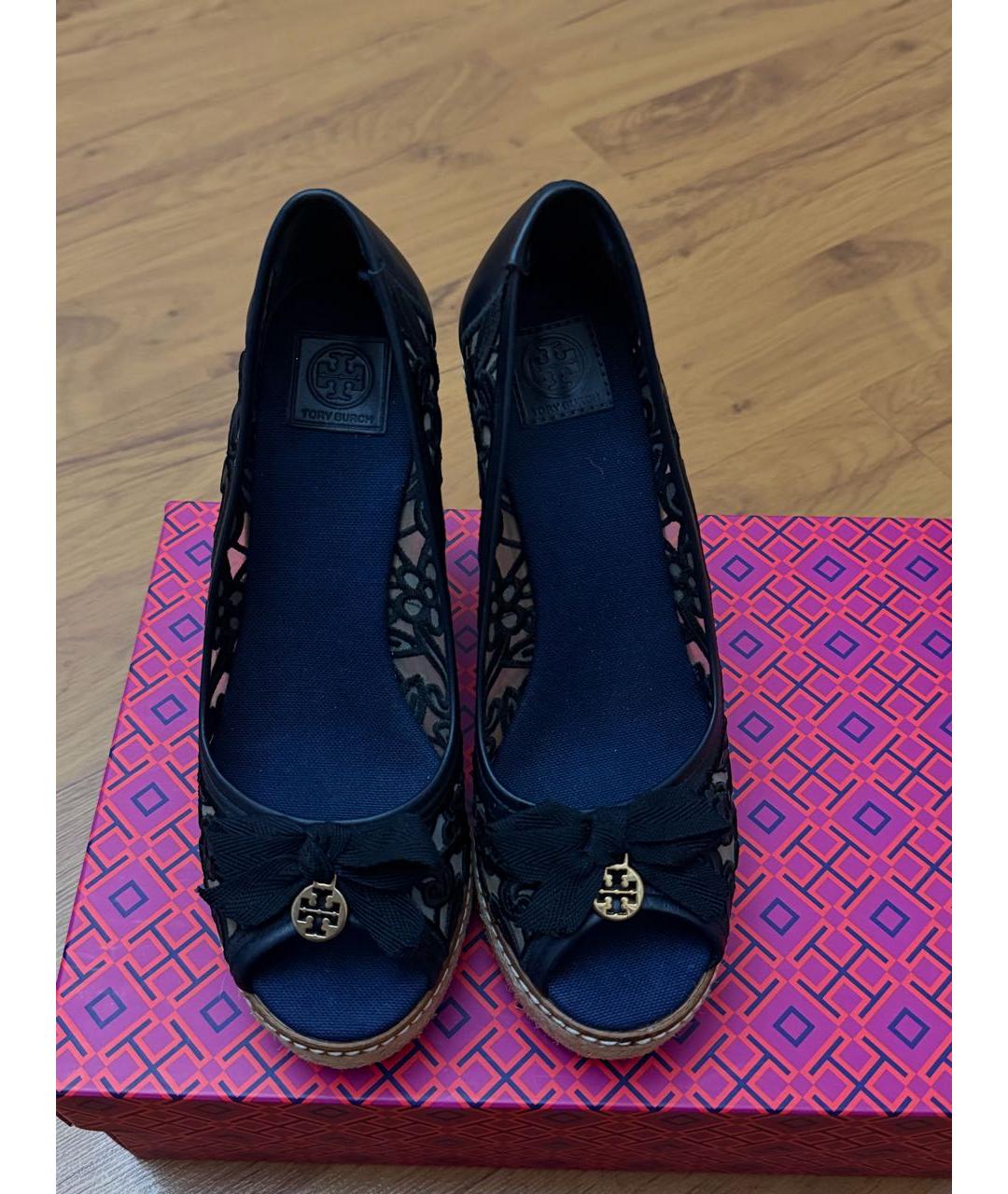 TORY BURCH Черные текстильные туфли, фото 2