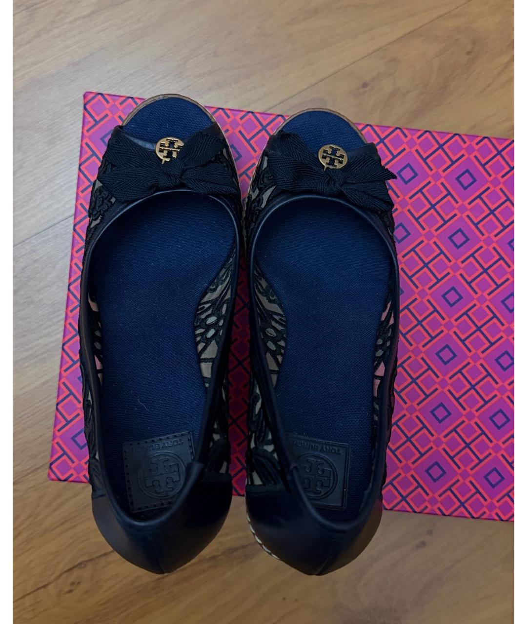 TORY BURCH Черные текстильные туфли, фото 3