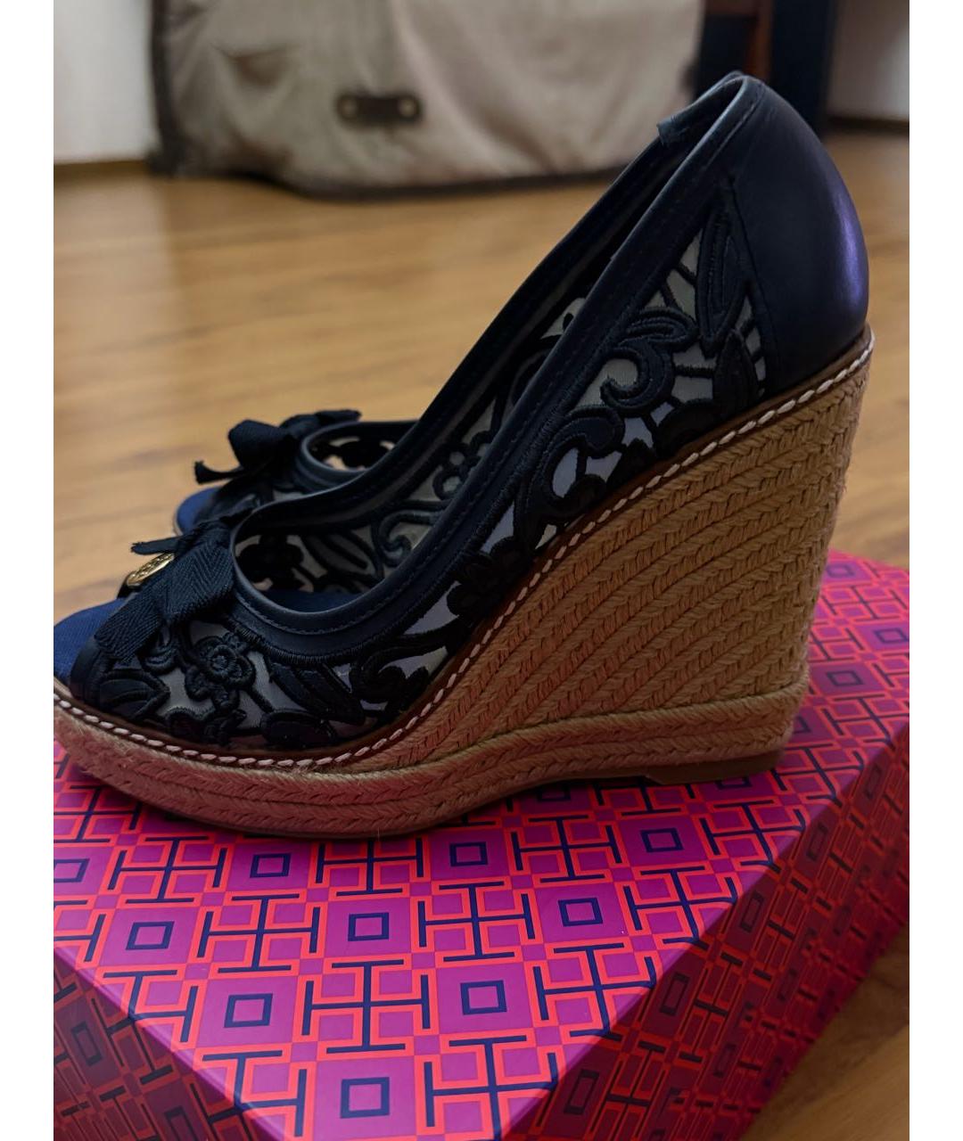 TORY BURCH Черные текстильные туфли, фото 8