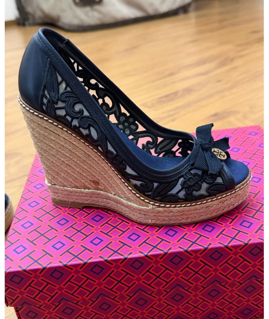 TORY BURCH Черные текстильные туфли, фото 9