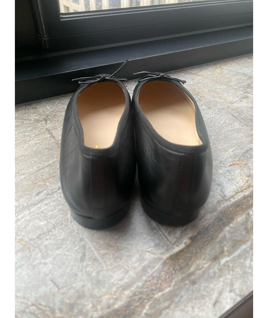 CHANEL Черные кожаные балетки, фото 4
