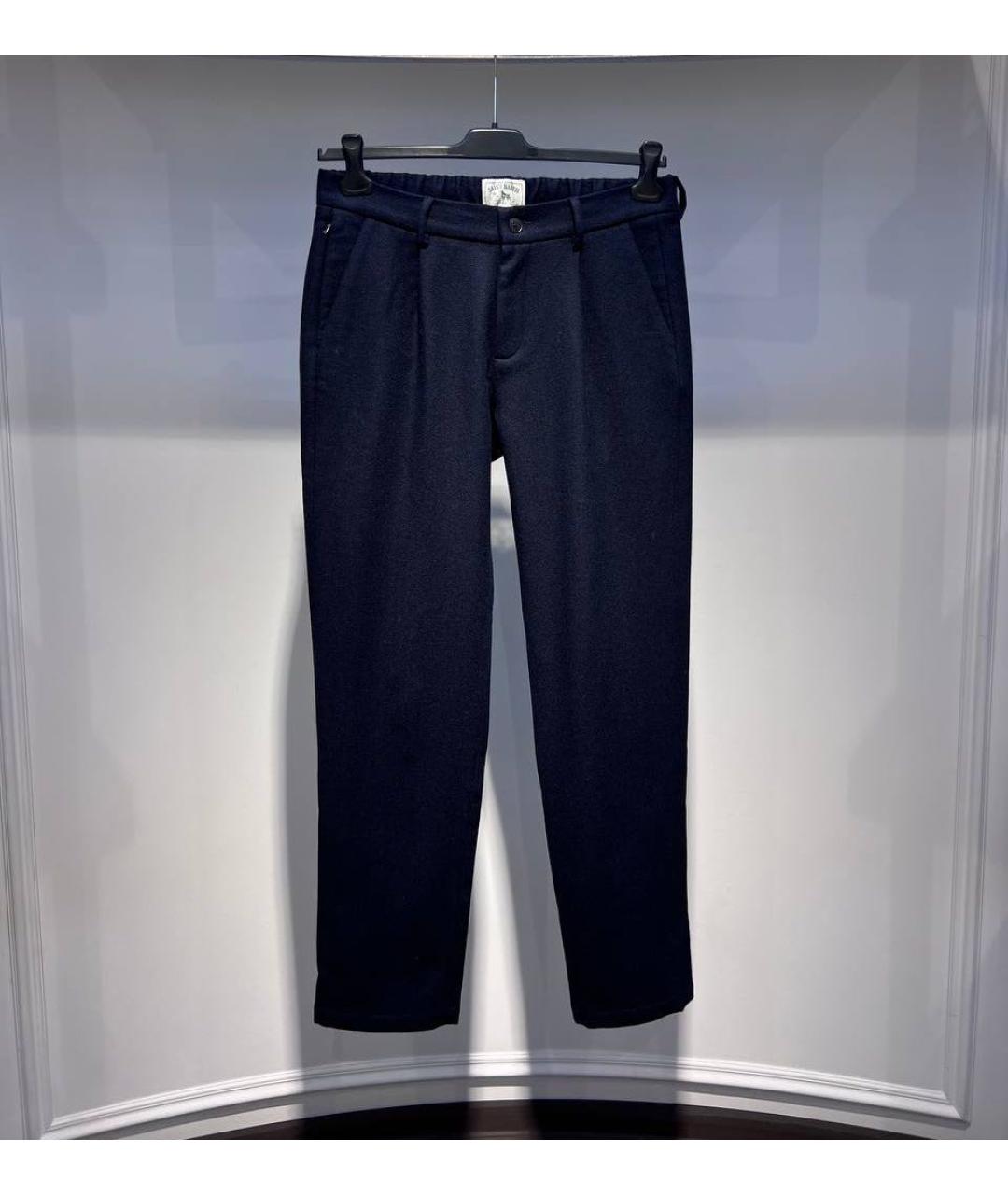 MC2 SAINT BARTH Черные шерстяные классические брюки, фото 3