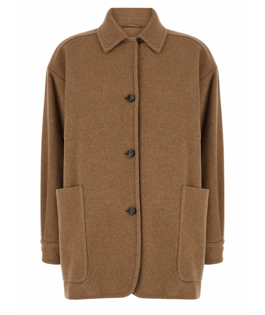 MAX MARA Коричневая шерстяная куртка, фото 1