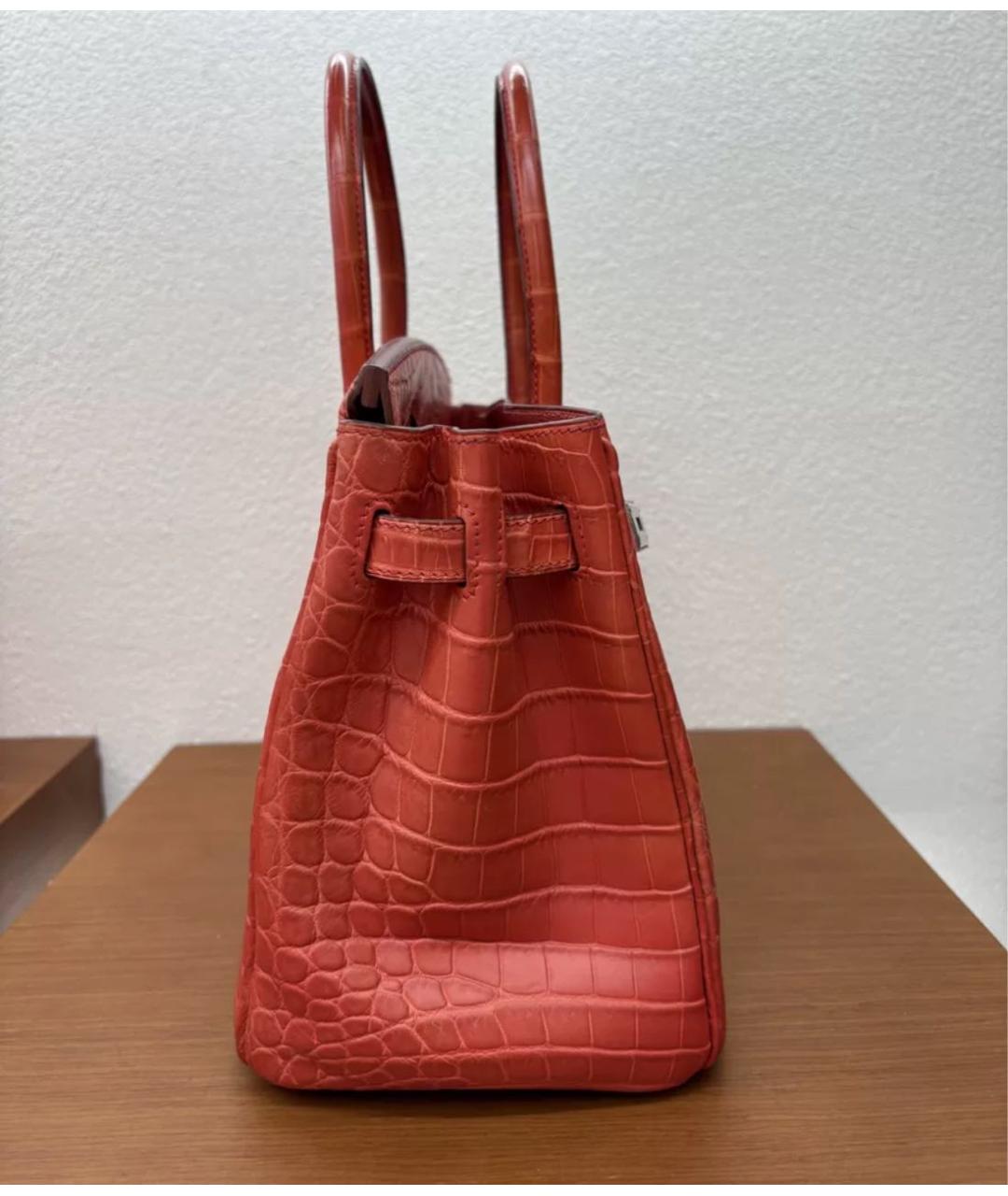 HERMES Красная кожаная сумка с короткими ручками, фото 4